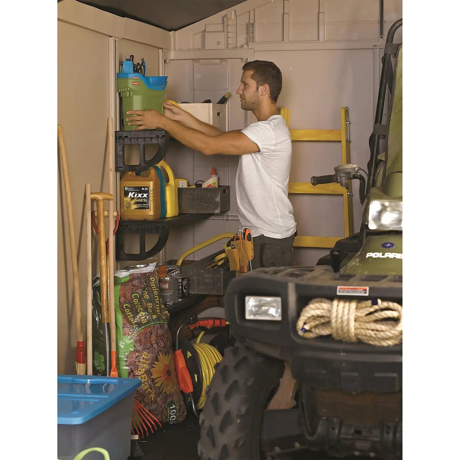 Keter 8’x11′ Factor Heavy Duty Plastic Garden Shed – Beige - Image 4
