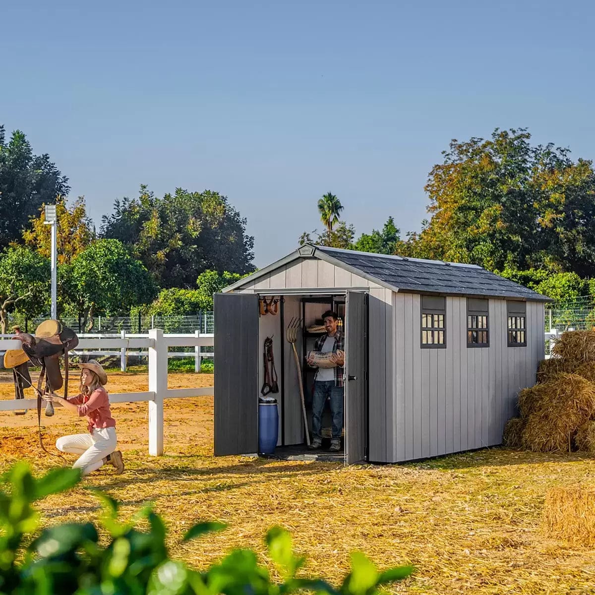 Keter 7.5′ x 15′ Oakland Heavy Duty Plastic Shed – Grey - Image 3
